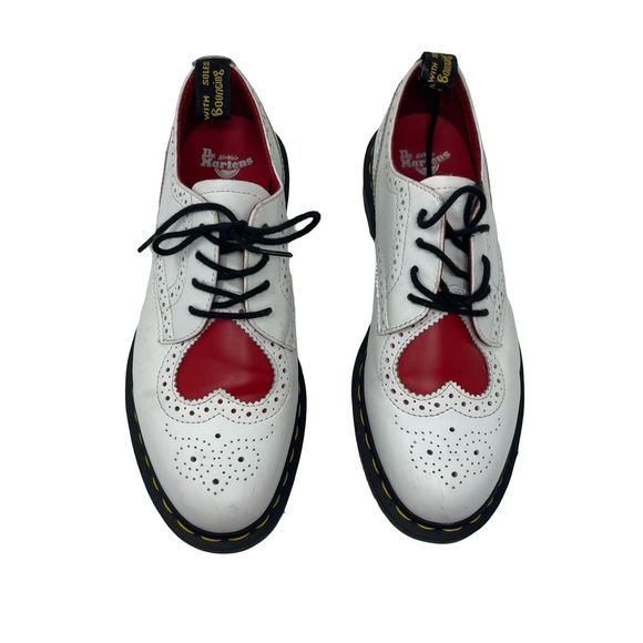 Dr. Martens Shoes - Dr. Martens AirWave White Joyce Heart Wingtip Shoes sz Ladies 9